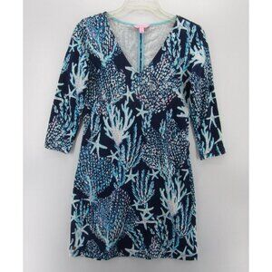 Lilly Pulitzer Dress XS Clarke Good Reef Pullover V-Neck Preppy